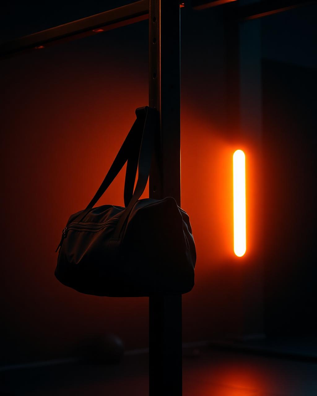 HydroSnap magnetically locked to a gym rack with phone, water bottle and towel